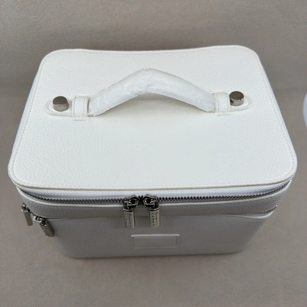 Étoile Duo Vanity Case in White Croc NEW With Defects Please See All Photos